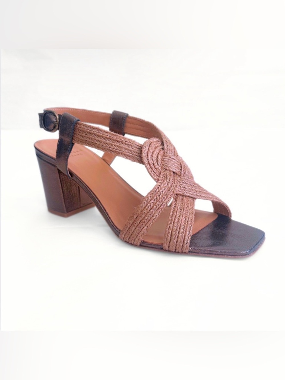 NEW Sezane Zoe Sandals Bronze Women 8 Metallic Leather Rope Knot Box & Dust Bag - Picture 3 of 14